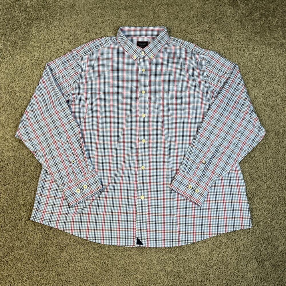 UNTUCKit Shirt Mens 2XL Blue Kiepersol Performacne Button Up Plaid Relaxed Nylon